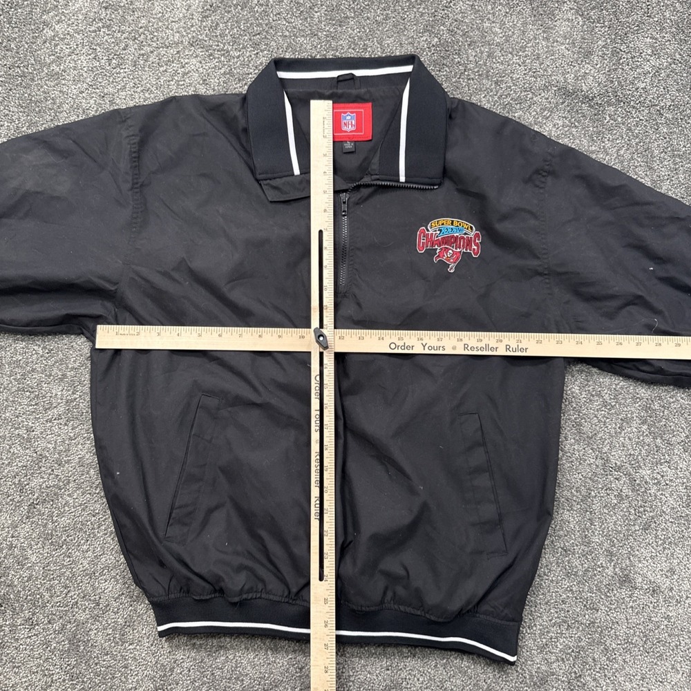 VTG Mens L Tampa Bay Buccaneers Super Bowl XXXVII 37 Pullover 1/4 Zip Jacket NFL - Picture 4 of 9